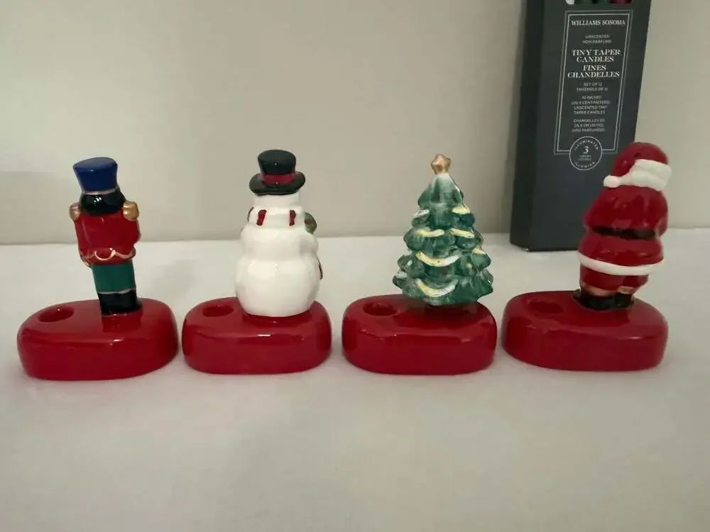 Williams Sonoma Twas The Night Tiny Taper Holders Set